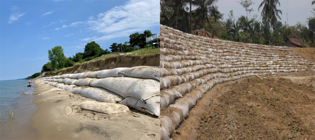 Materials and uses of geotechnical sandbags
